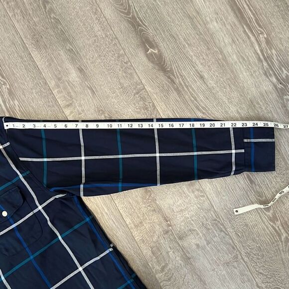 Bonobos Men’s Long Sleeve Casual Button Down Size XL Navy Blue Green White Plaid - Picture 9 of 9